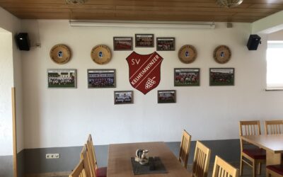 Fußballwand im Sportheim umgestaltet